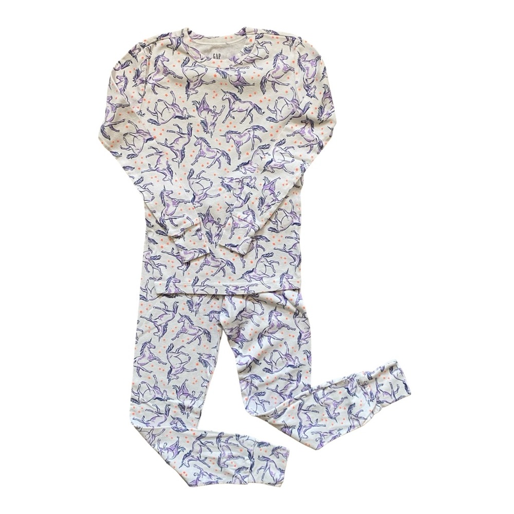 GAP Kids Pajama Set with Purple Unicorns - Size 10